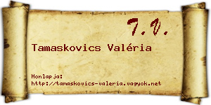 Tamaskovics Valéria névjegykártya