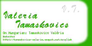 valeria tamaskovics business card